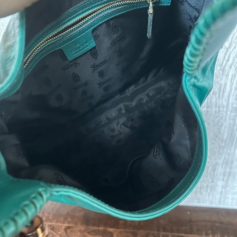 Gucci Turquoise Green Jackie O Tassel Hobo Bag - Picture 9 of 14